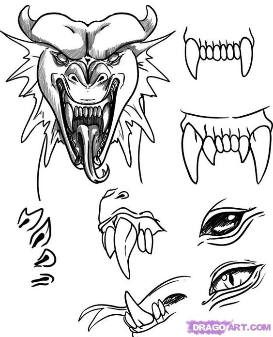 564x696 Step 4 Faces De Um Dsenho Dragon Face, Dragons