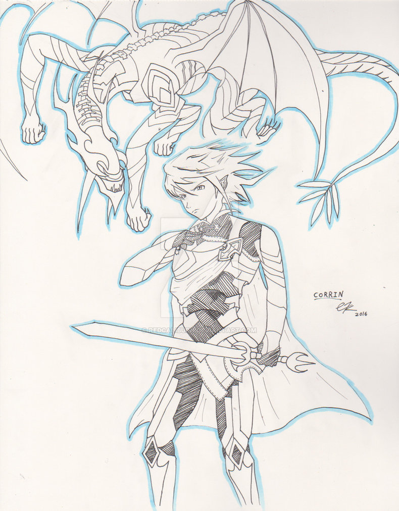 790x1012 Fire Emblem Fates Corrin + Dragon Form Sketch By Redcaliburn