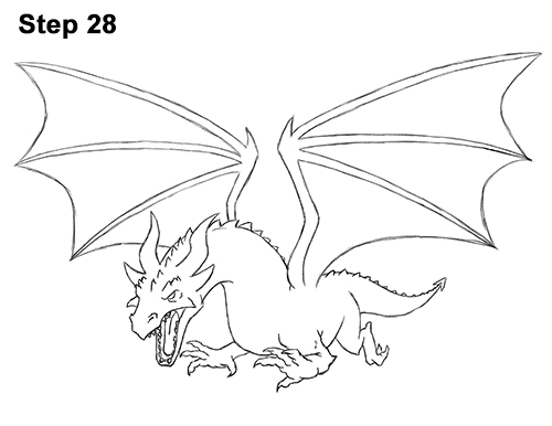 500x386 How To Draw A Dragon (Flying)