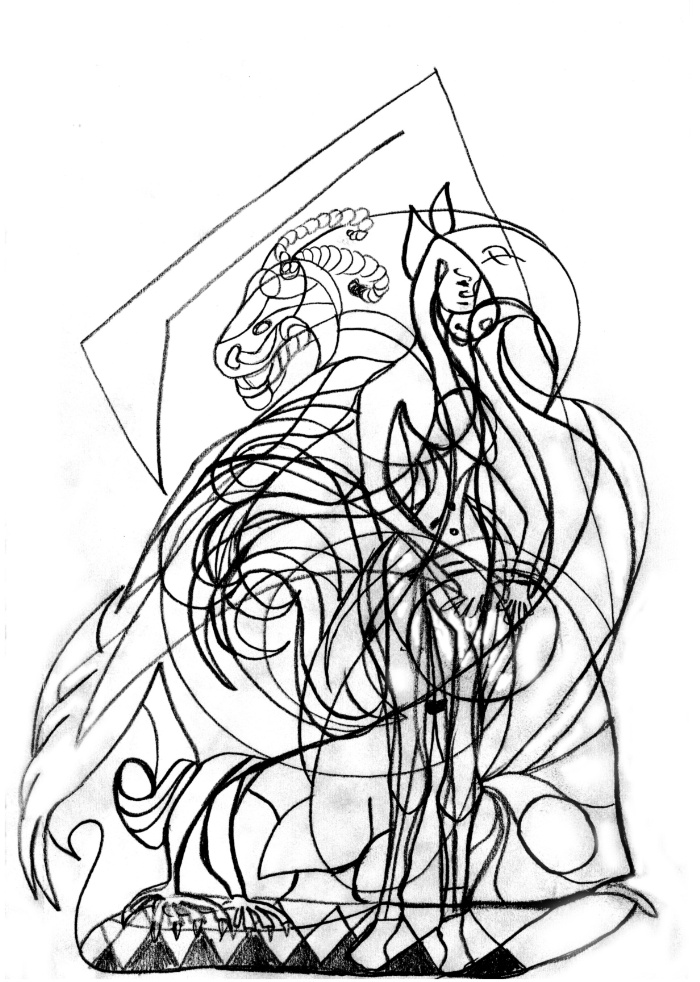 700x982 Bird,dragon,fish And Man. By Sonigque