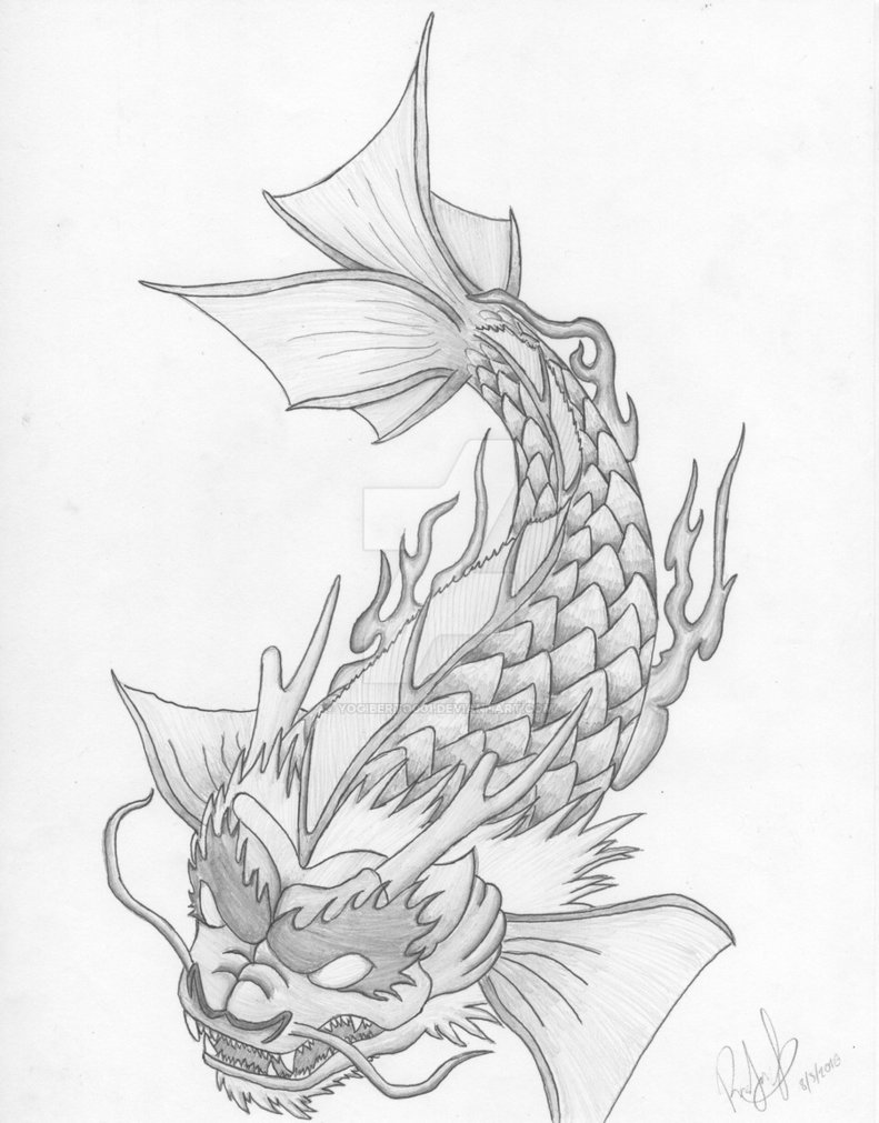 791x1011 Koi Fish Turning Into Dragon 2 By Yogiberto001