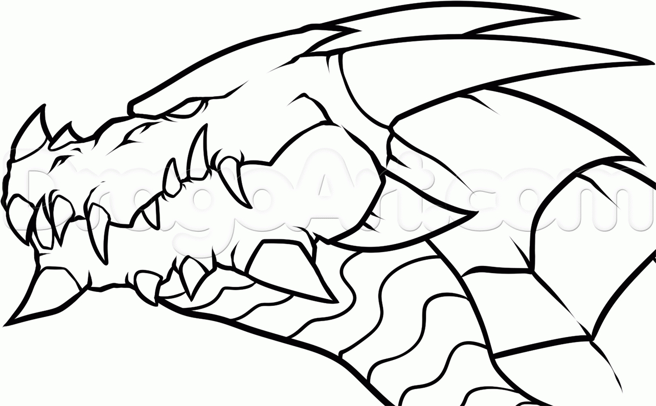 1283x794 Easy To Draw Dragon Head
