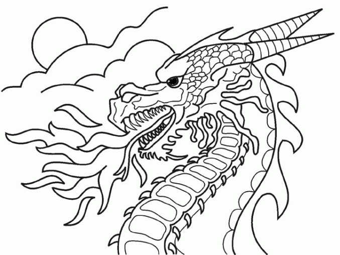 677x508 Fire Dragon Coloring Pages