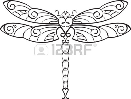 Dragon Fly Line Drawing