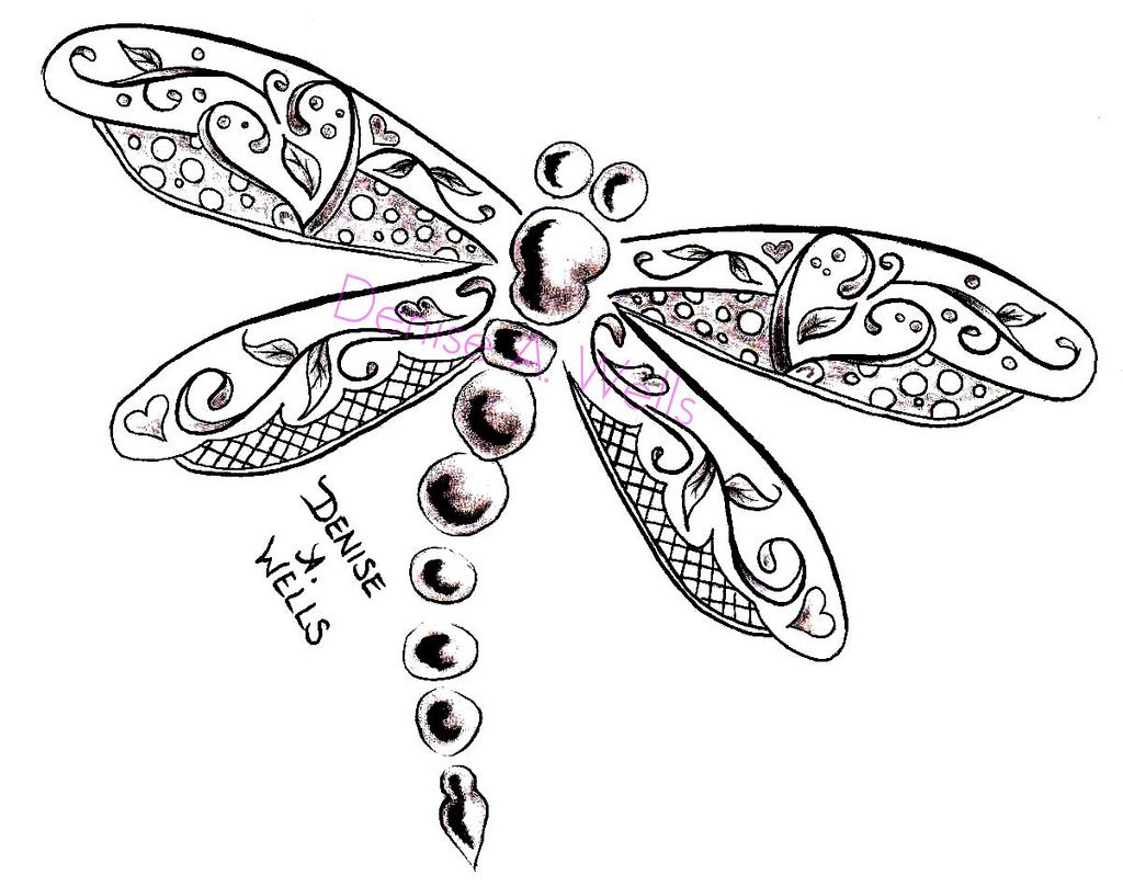 1024x808 Dragonfly Tattoo Design By Denise A. Wells Dragonfly Tattoo