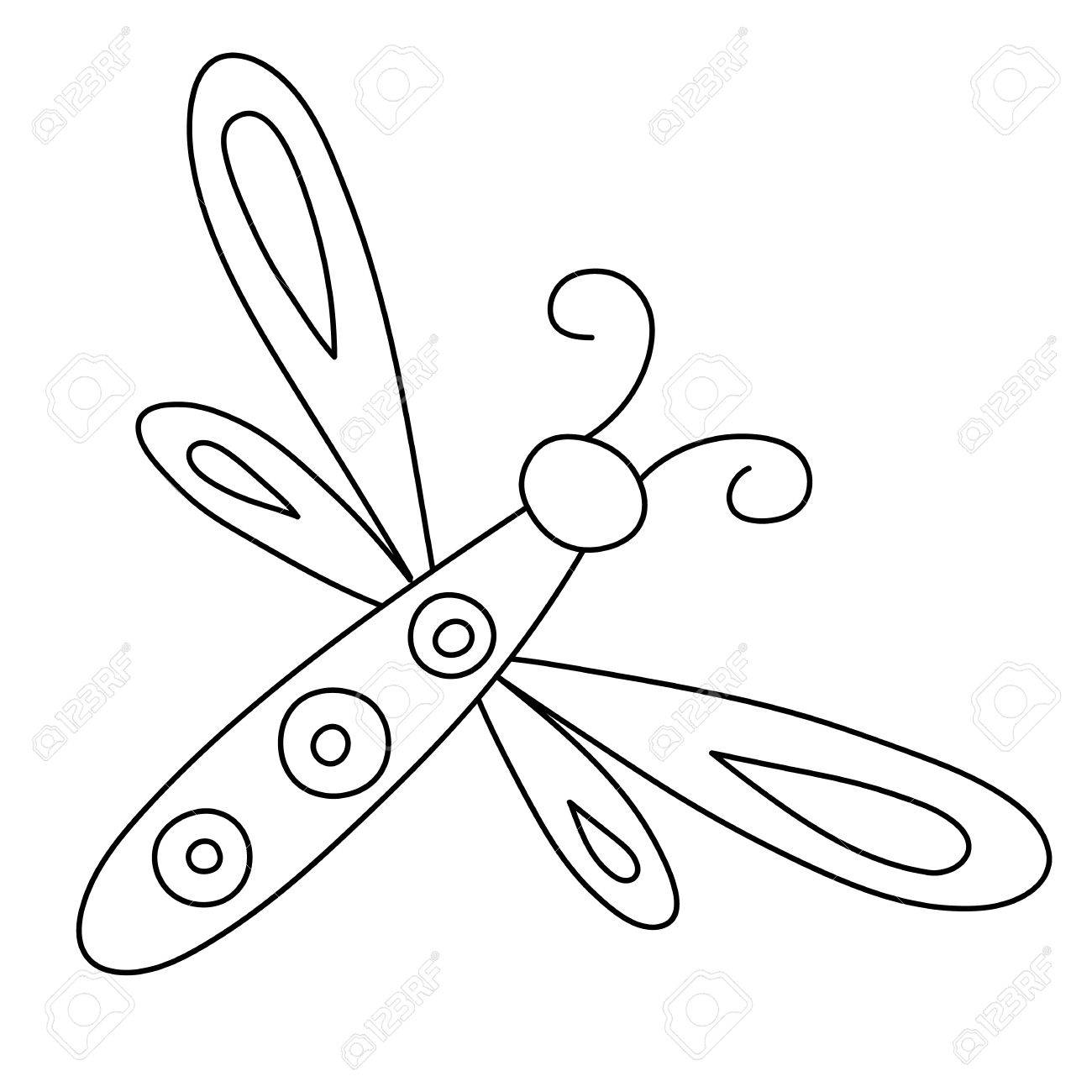 1300x1300 Outlined Hand Drawn Dragonfly Royalty Free Cliparts, Vectors,