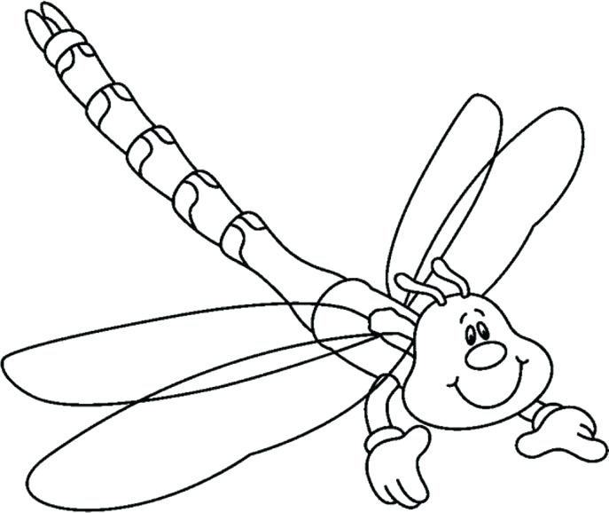 687x578 Dragonfly Coloring Page Preschool Animals Printable Pages Drawing