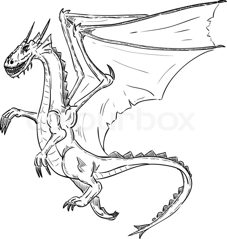 759x800 Dragon Flying Stock Vector Colourbox