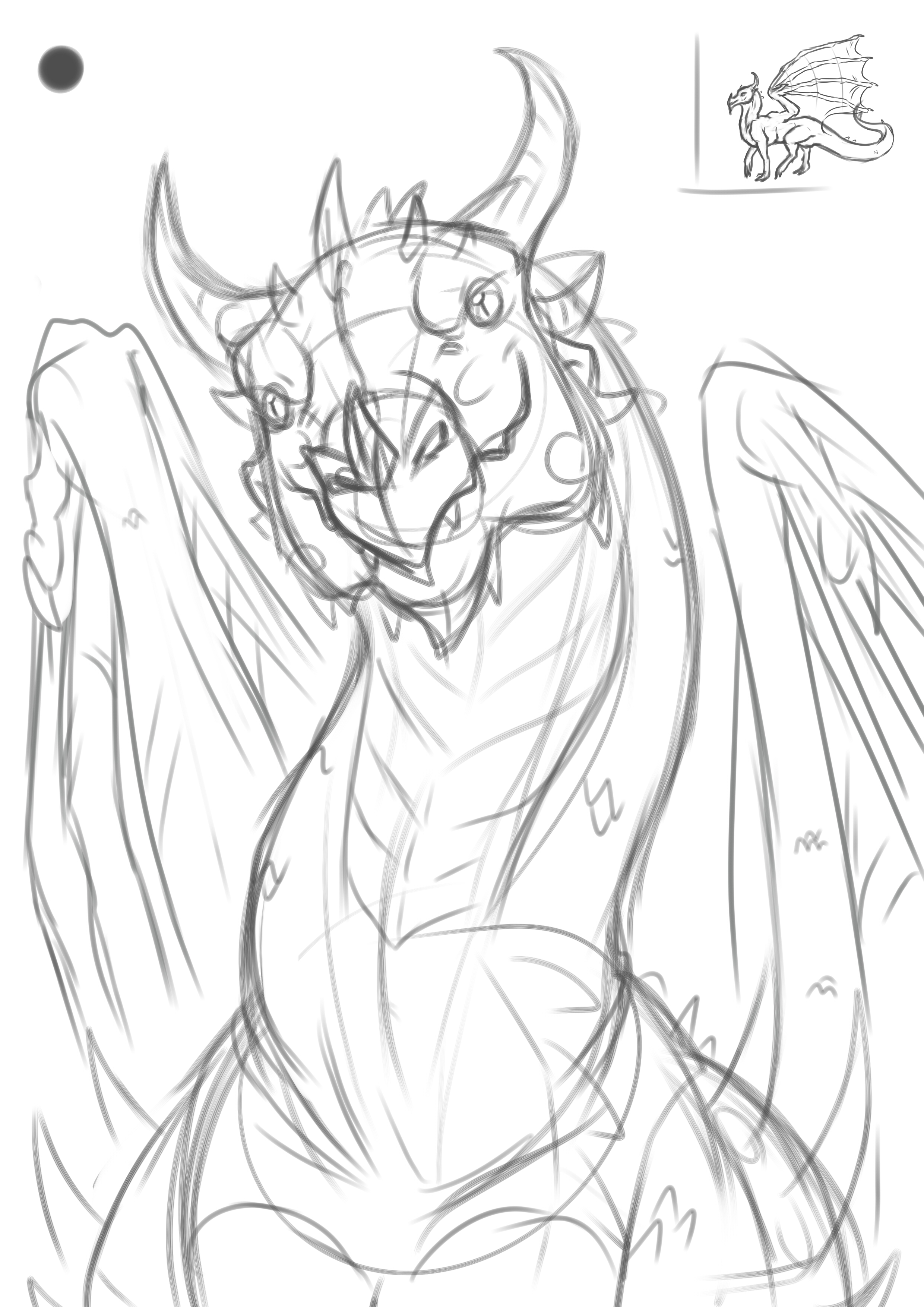 2480x3507 European Dragon Sketch By Drachenherzen