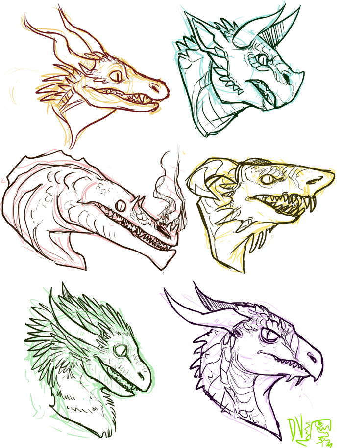 700x912 Dragon Heads By Teadino
