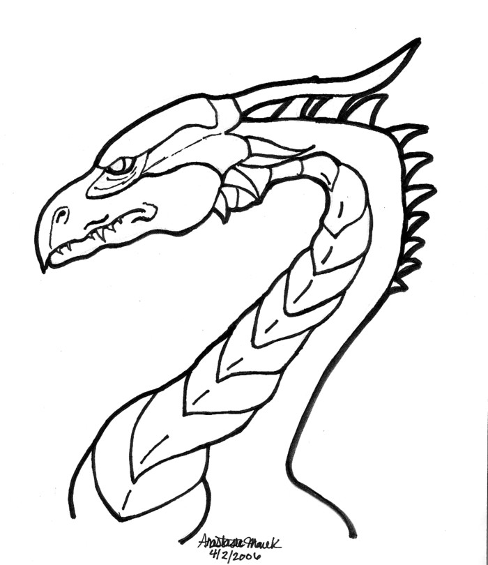 700x810 Dragon Head Profile By Ditzybrunette