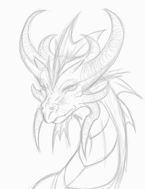 474x617 Dragon Head Drawing