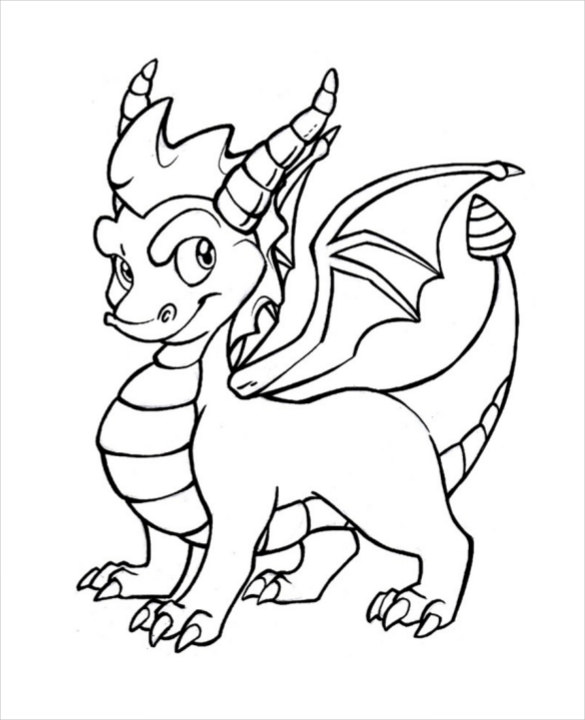 585x720 Dragon Drawing Template Free Pdf Documents Download! Free