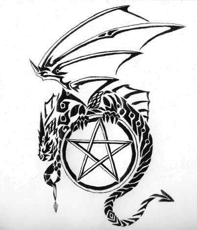 402x469 Dragon And Pentagram By Amberhallows