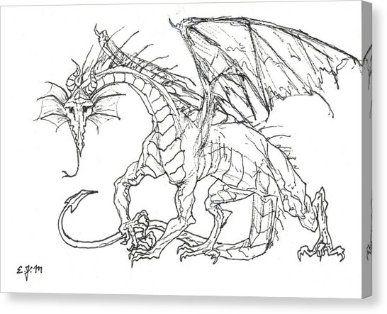 546x443 Dragon Ink Sketch Drawing By Elizabeth Mailly