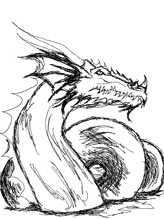 525x700 Dragon Line Art V. 4 By Vengefulnight