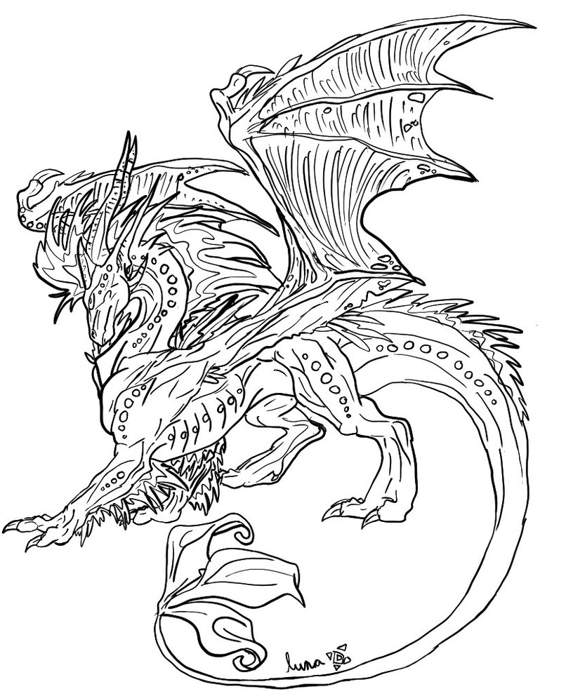806x992 Dragon Line Art By Luna The Moon Dragon
