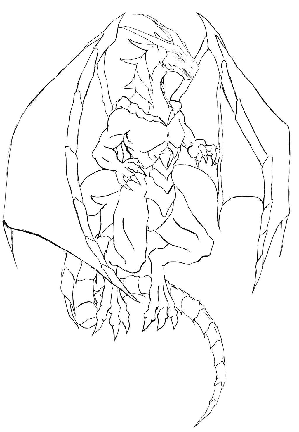 1024x1478 Dragon Outlines For Drawing