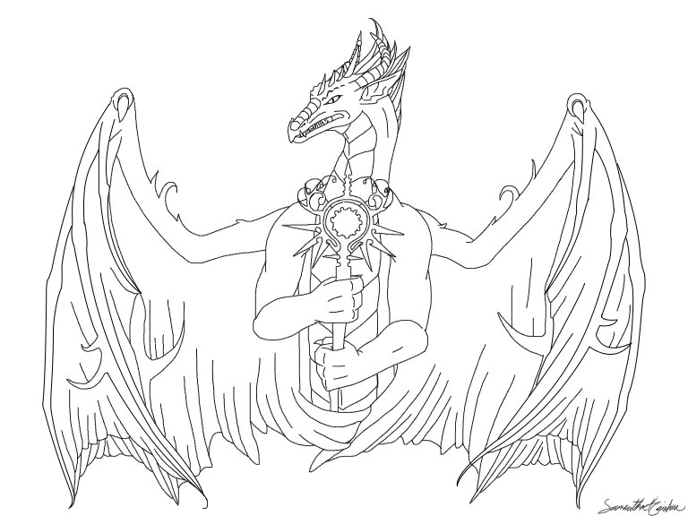 768x576 Dragon Tattoo Outline By Tantus