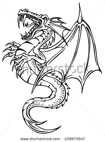 349x470 Dragon Outline Dragon Outline Stock Images Royalty Free Images