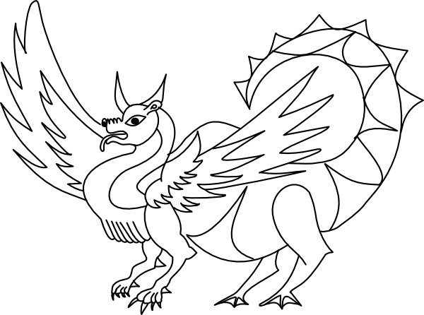 600x446 Dragon Outline Clip Art