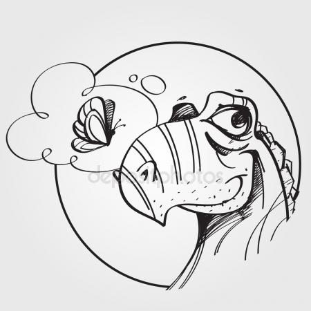 450x450 Fairy Dragon Outline Sketch. Stock Vector Filkusto