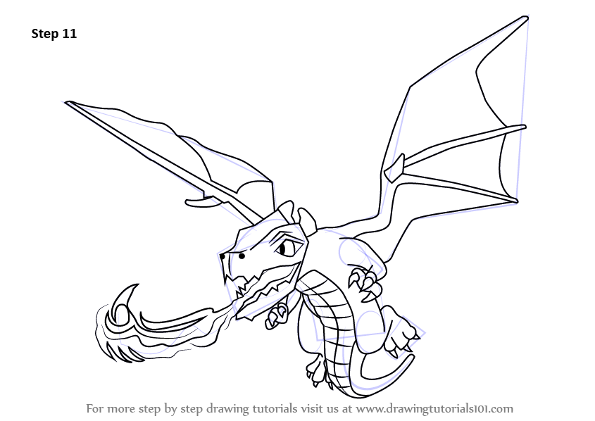 845x598 Learn How To Draw Dragon From Clash Clans (Clash