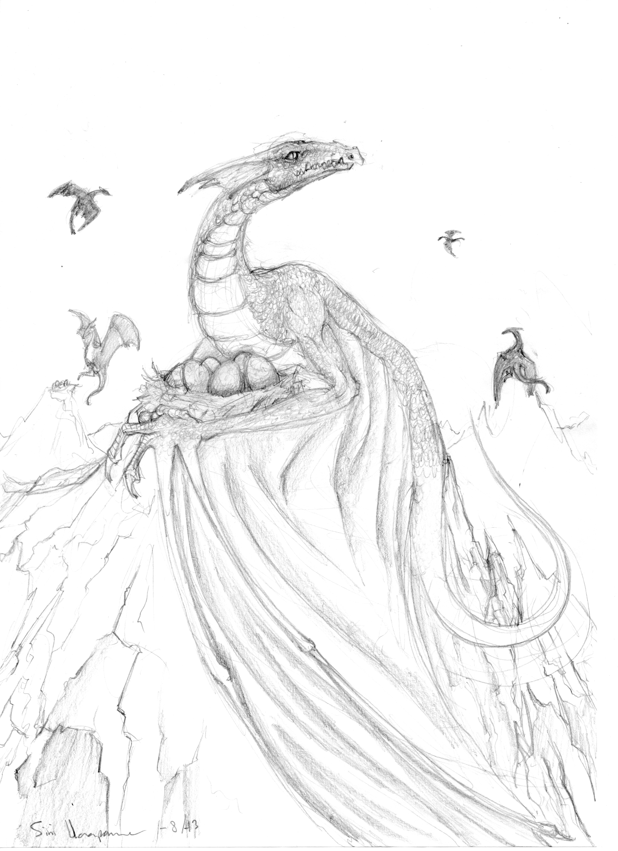 2040x2807 Dragon Pencil Sketch By Digitalcrest