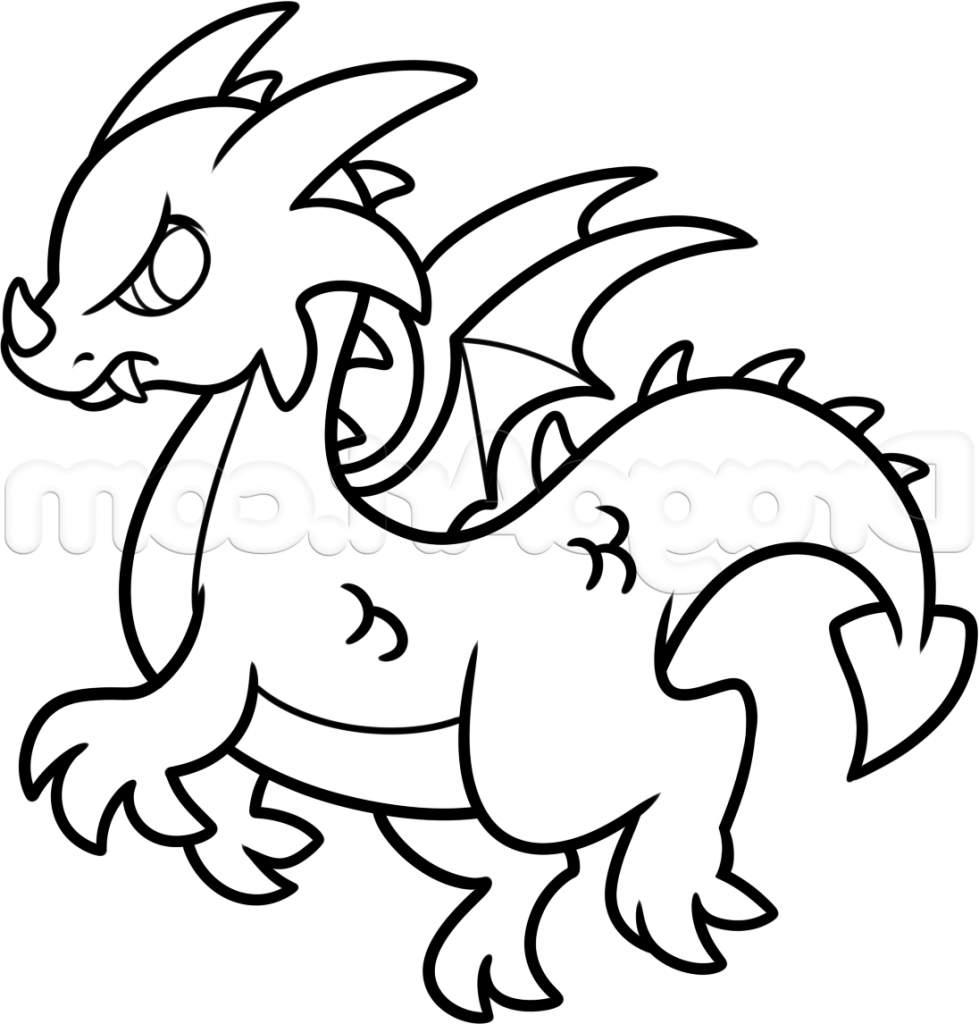 979x1024 Simple Drawing Of A Dragon Simple Drawing Of A Dragon