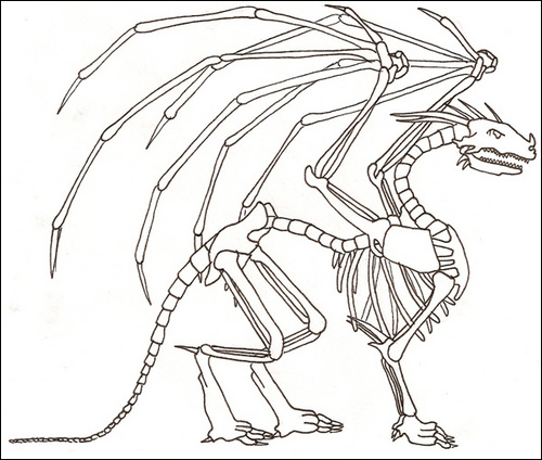 500x424 Dragon Skeleton By Daxwern