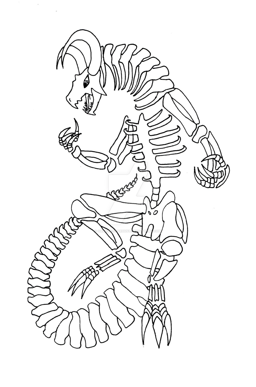 1024x1550 Skeleton Dragon Finished By Galaxy Stardust