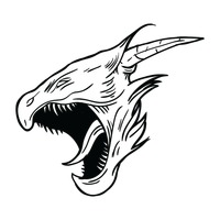 200x200 Free Dragon Skull Vector Image