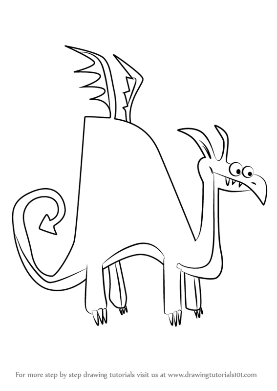 567x800 Learn How To Draw Dragon From Bubble Guppies (Bubble Guppies) Step