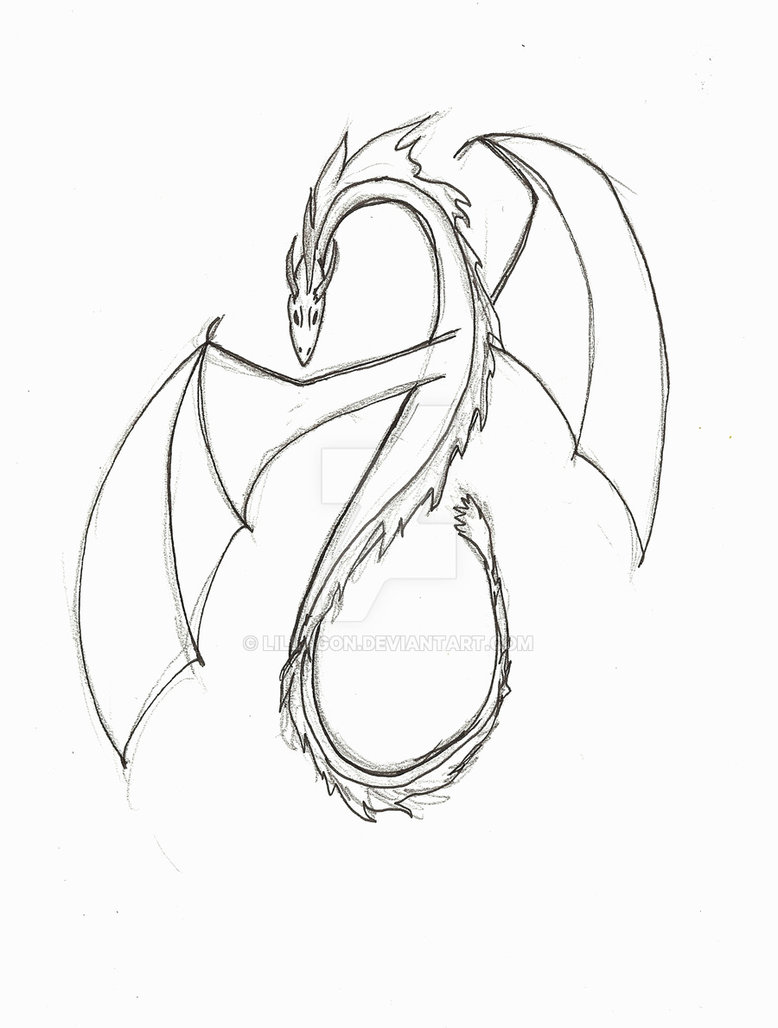 778x1028 Dragon Tattoo Sketch By Lillagon