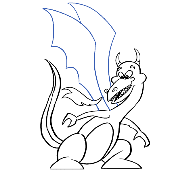 678x600 How To Draw A Cartoon Dragon Easy Drawing Guides