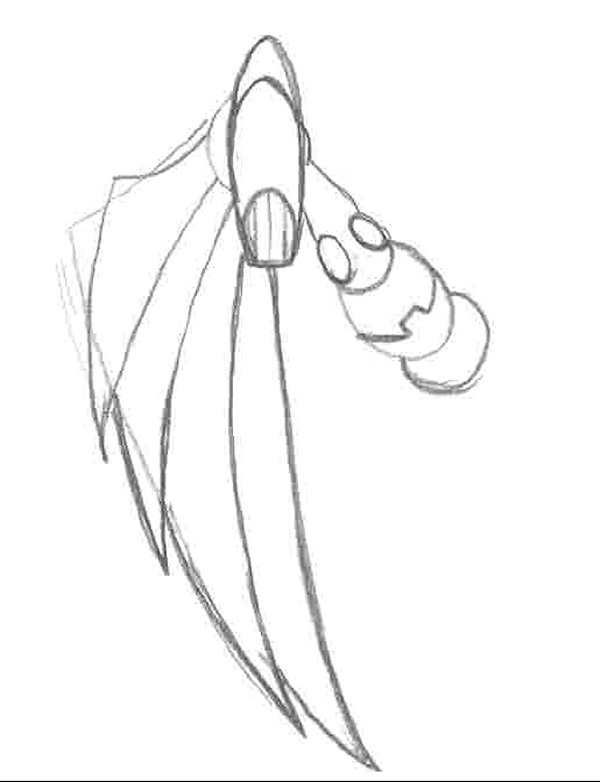 600x782 Robot Dragon Wing Sketch (Closed) Weasyl