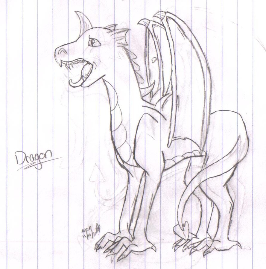 889x899 Dragon Drawing With Wings Folded By Wolflover416