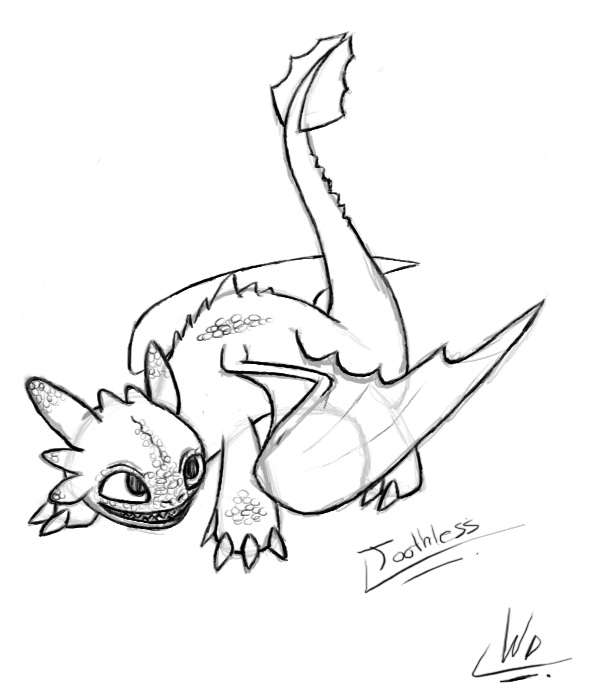 600x700 Toothless Sketch By Wings Dragon