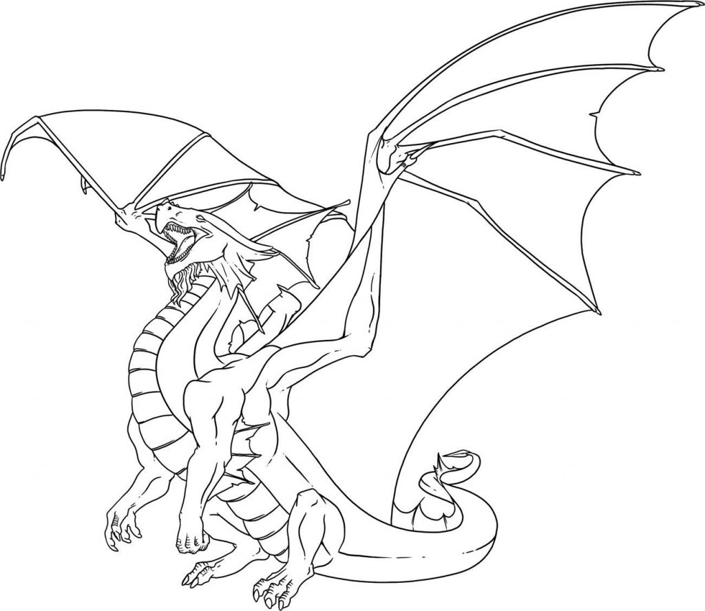 1024x888 Cartoon Eastern Dragon Coloring Page Free Printable Pages Animals