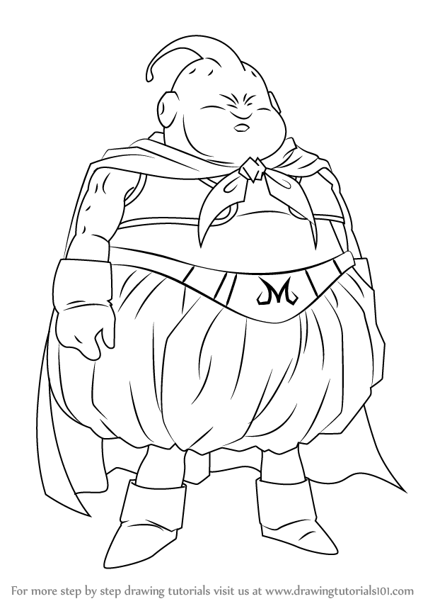598x845 Learn How To Draw Fat Buu From Dragon Ball Z (Dragon Ball Z) Step