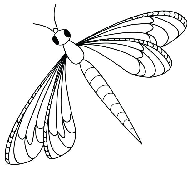 615x542 Dragonfly Coloring Page Preschool Best Pages Astounding