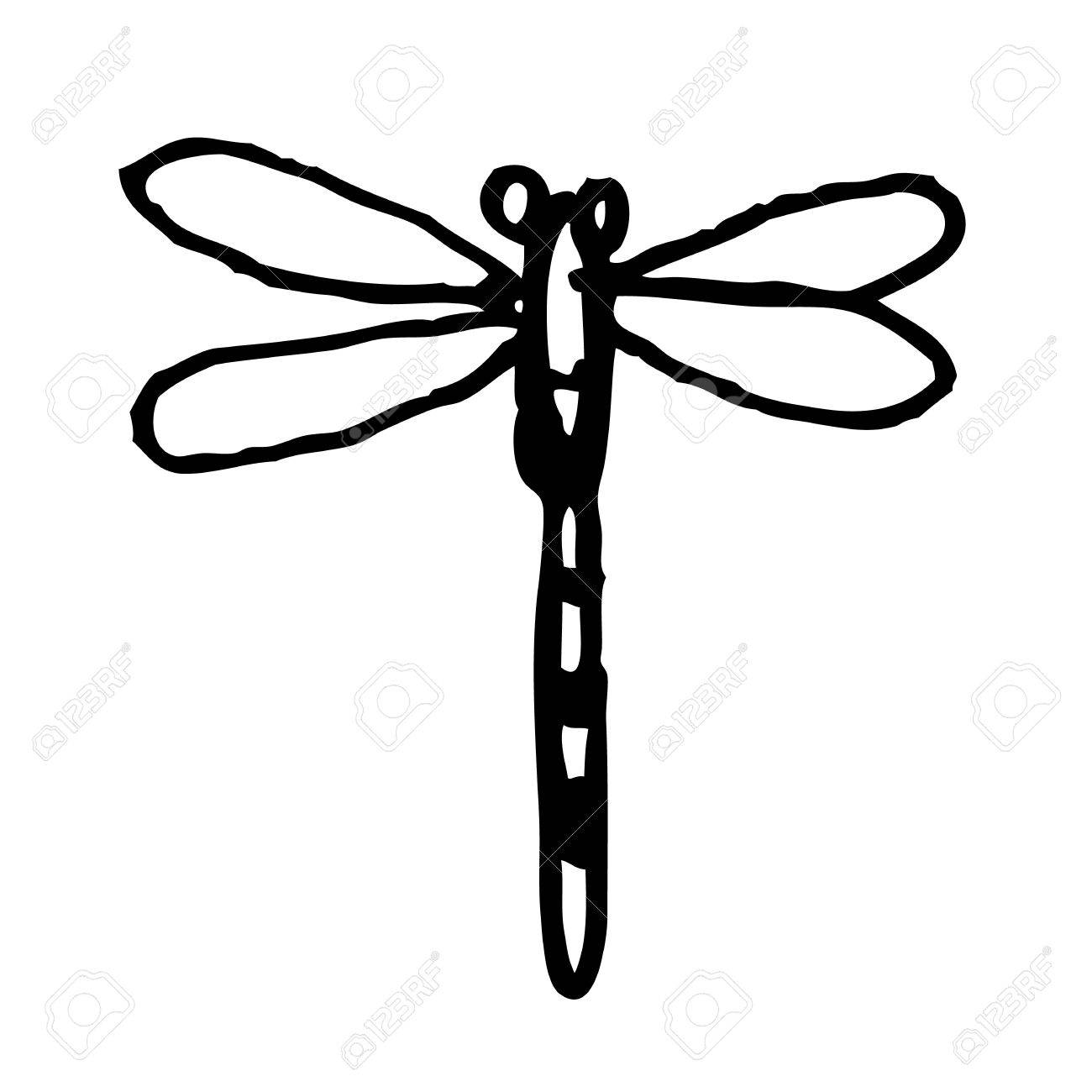 1300x1300 Freehand Sketch Illustration Of Dragonfly Doodle Hand Drawn