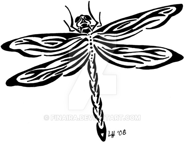 600x463 Drawn Dragonfly Tribal