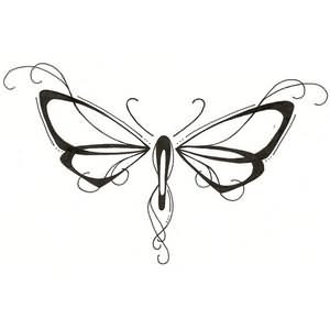 300x300 Outline Tribal Dragonfly Tattoo Design