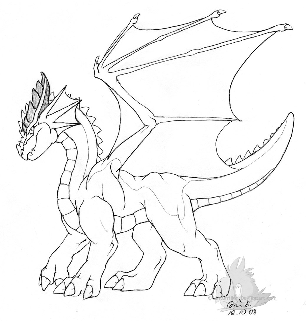 1040x1090 Dragon Sketch 2 By Lintufriikki