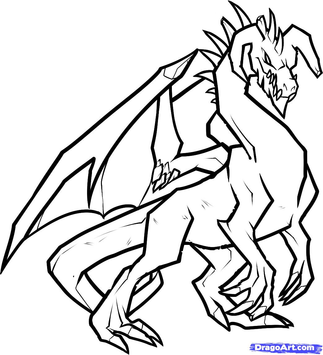 1043x1148 Easy Drawings Of Dragons Chainimage