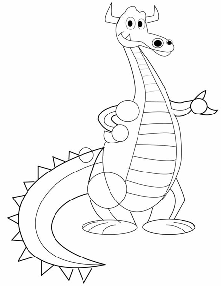 450x582 How To Draw Cute Cartoon Dragons With Easy Step By Step Drawing