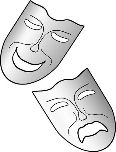 381x500 Comedy And Tragedy Theater Masks Vector Image Public Domain Vectors