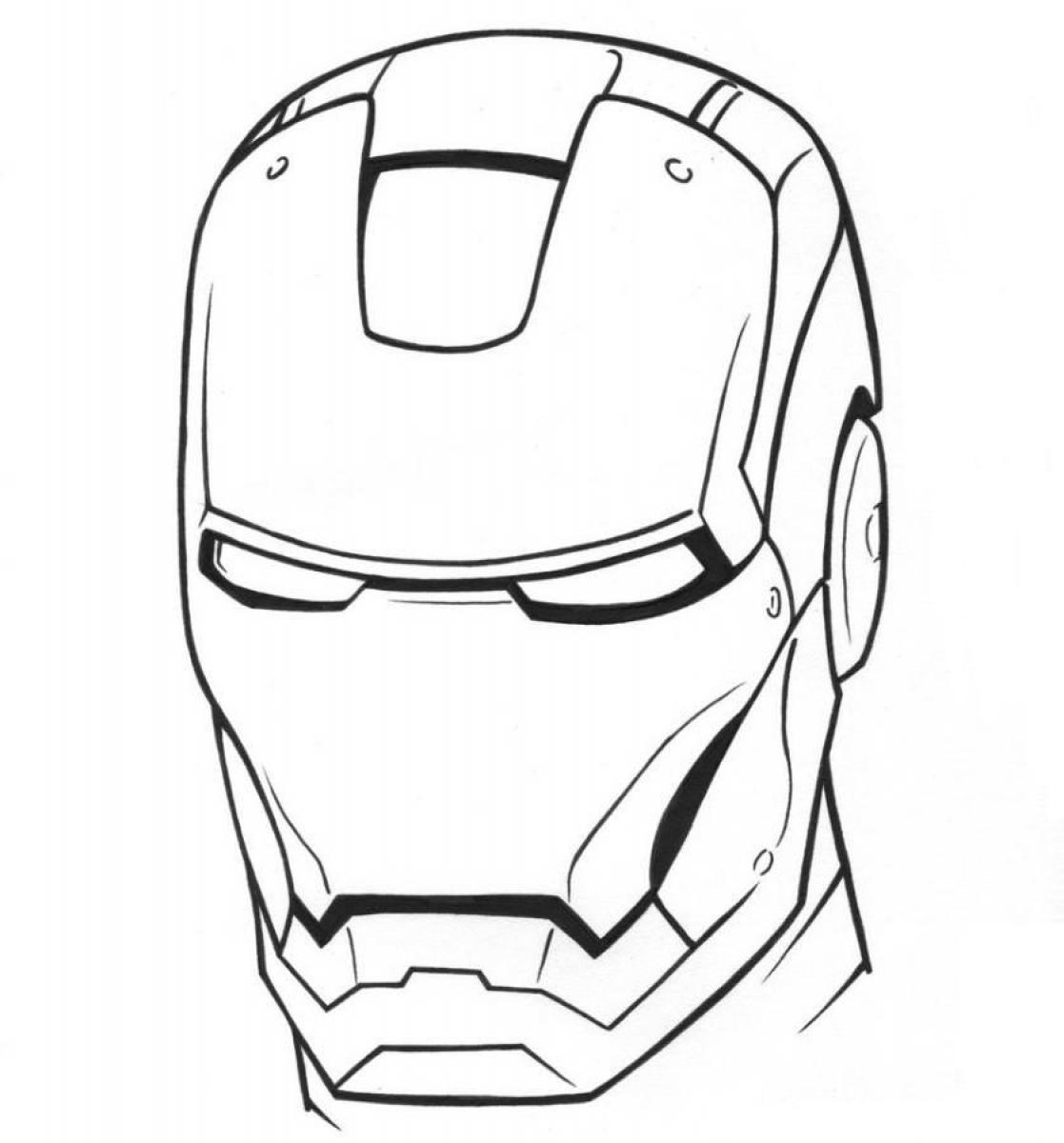 1117x1200 Iron Man Face Coloring Pages