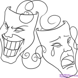 268x268 Coloring Pages Drama Masks Kids Drawing And Coloring Pages